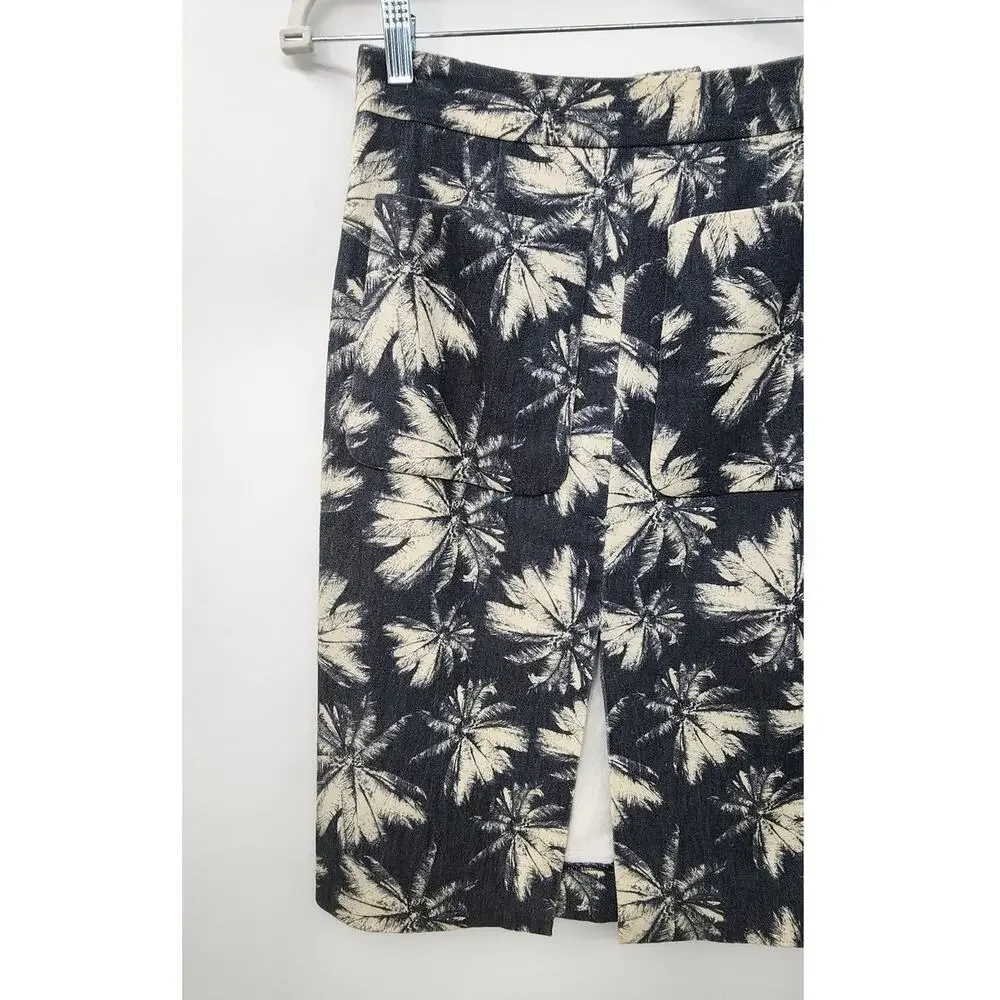 L'Agence Palm-Tree-Print Pencil Skirt Size 8‎